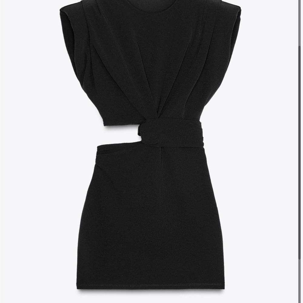 Zara Black Asymmetrical Bodycon Dress